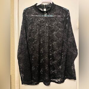 Lane Bryant Black Lace Blouse